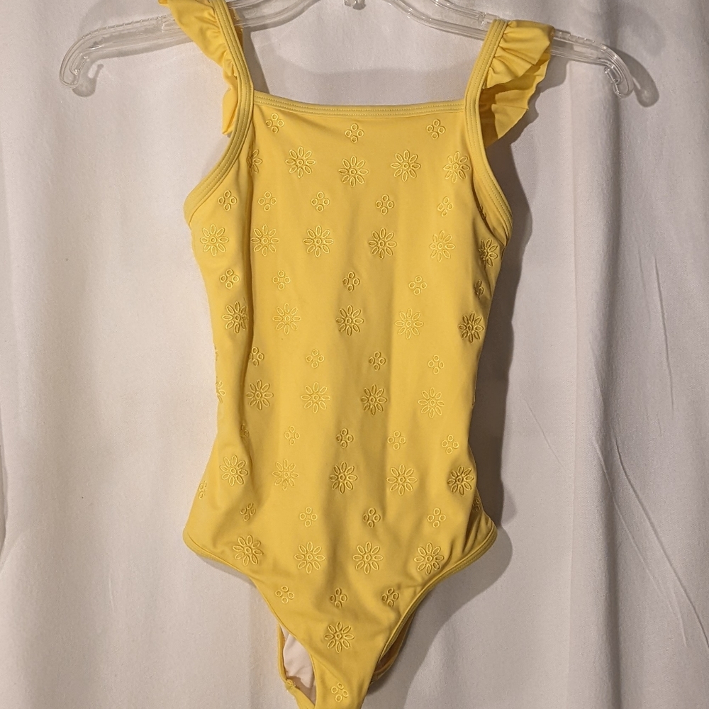 Hanna Andersson yellow one piece bathing suit size 130